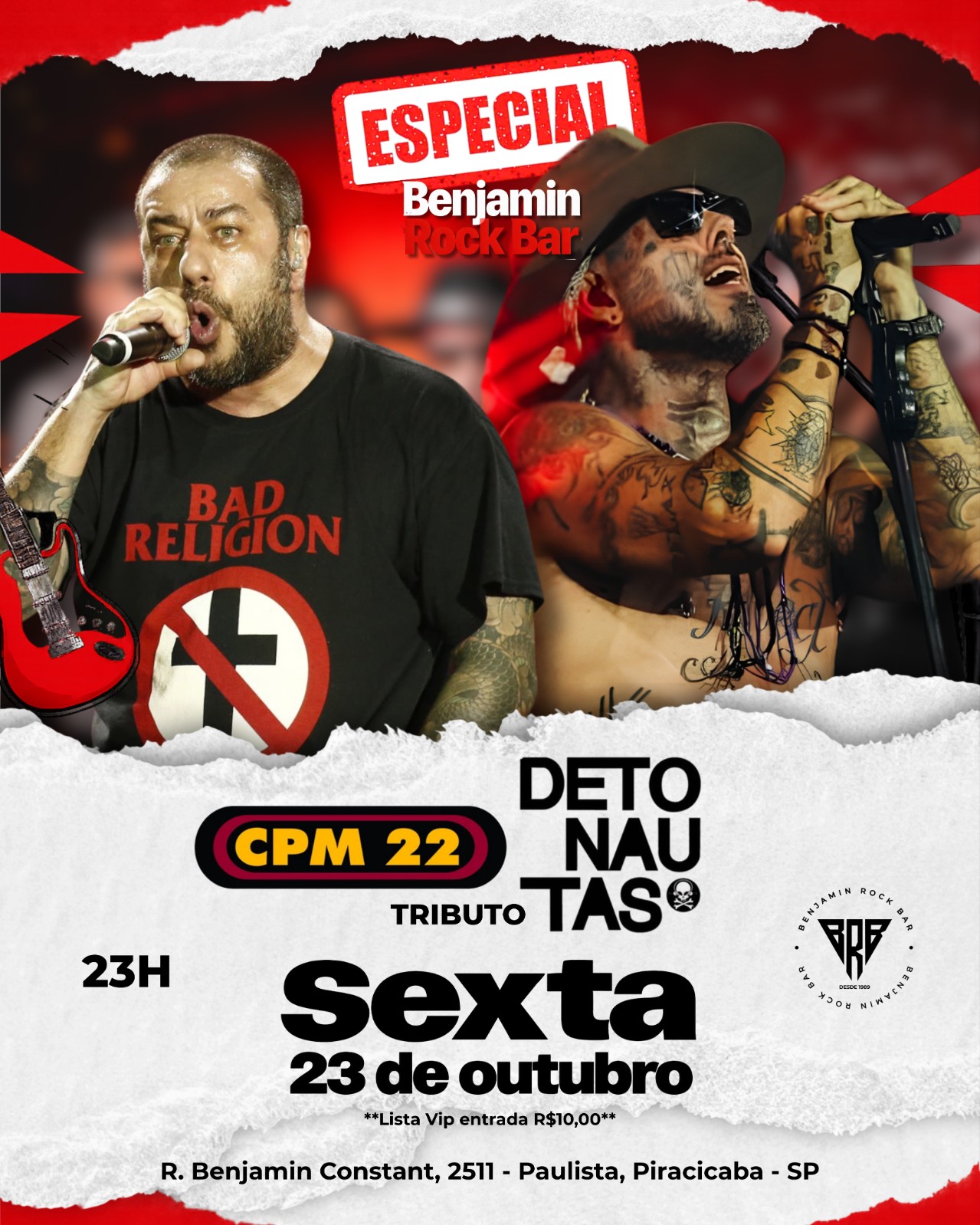 23.10 - LISTA VIP- ESPECIAL DETONAUTAS + CPM 22